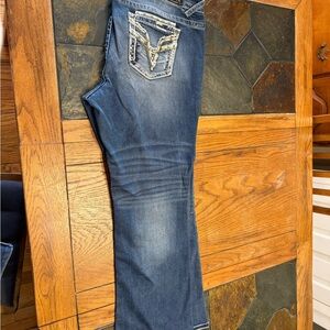 Vigoss Women's Blue Jeans with White Stitching